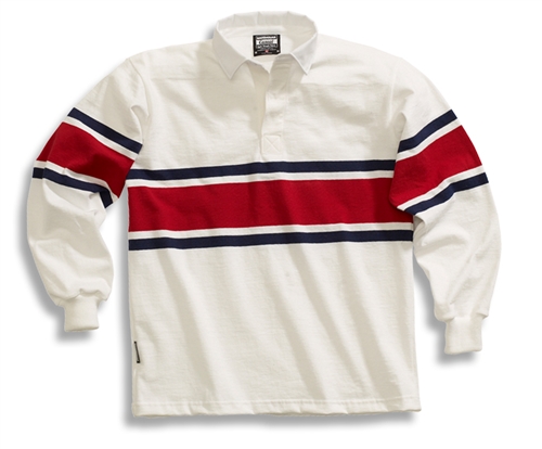 Barbarian Casual White / Navy / Dk Red Acadia Stripe